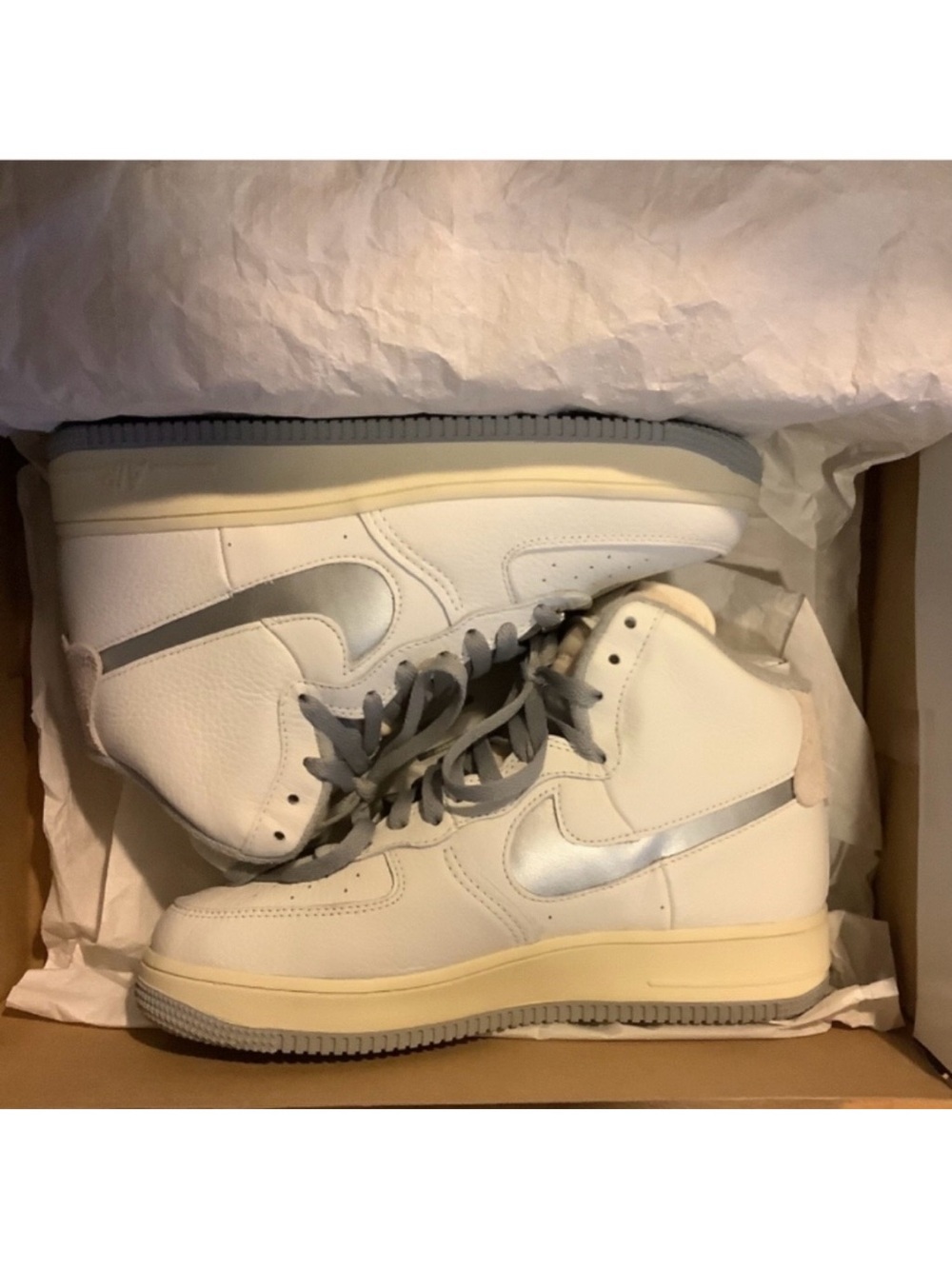 Nike Air Force 1 High Sculpt White Silver AF1 Size 9 W = Size 7.5 M | NIB - DS